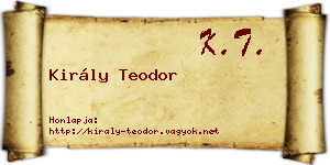 Király Teodor névjegykártya