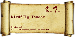 Király Teodor névjegykártya