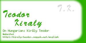 teodor kiraly business card
