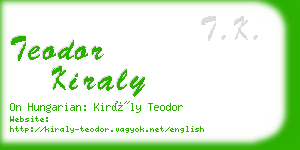 teodor kiraly business card
